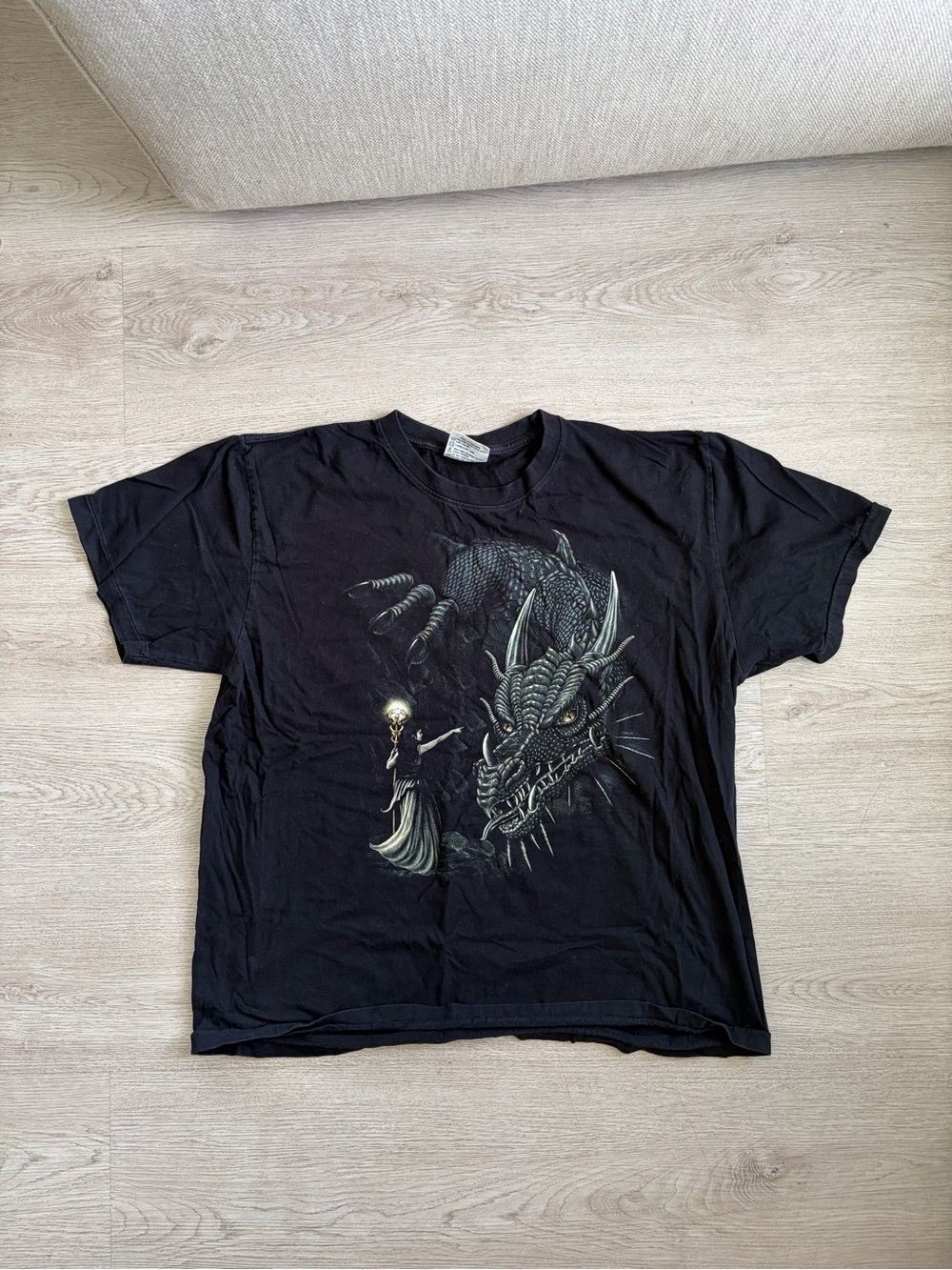 Men's Black Dragon Graphic Short-Sleeve Tee
